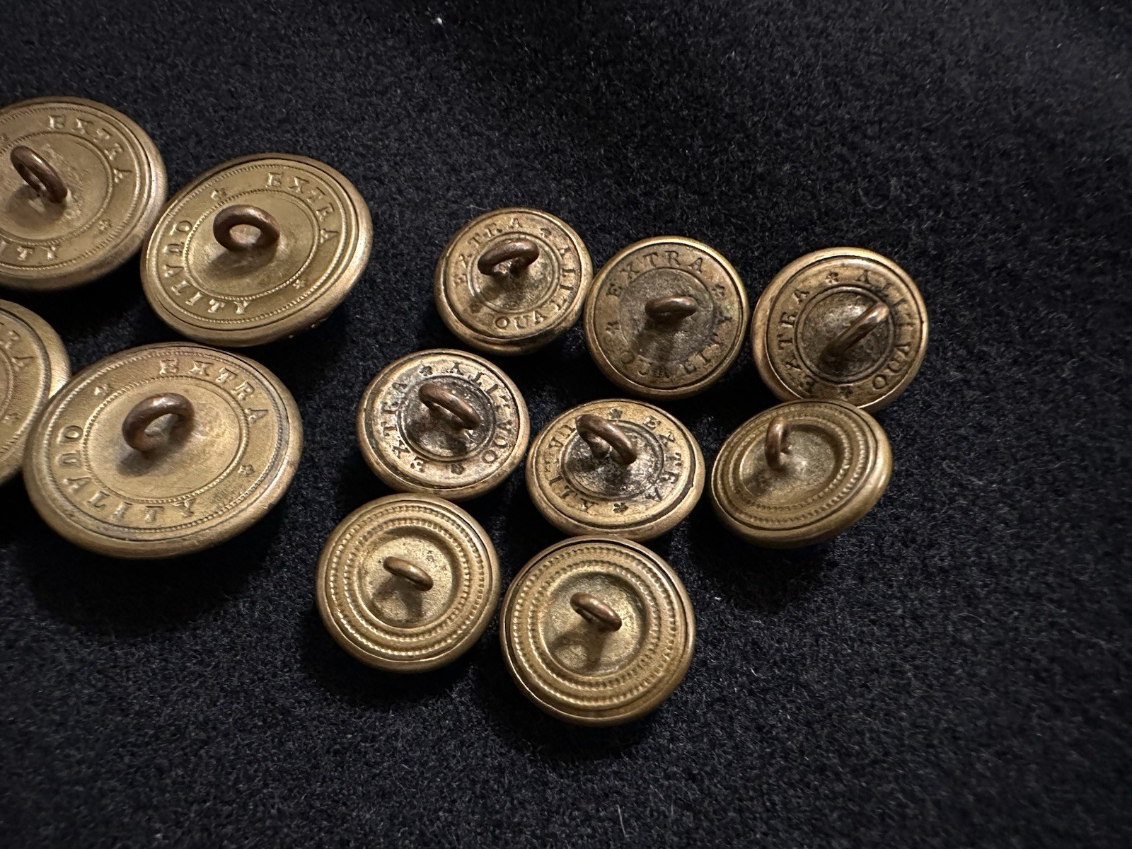 Lot 14 Original Civil War Federal Officer General Staff Eagle Buttons, Non Dug