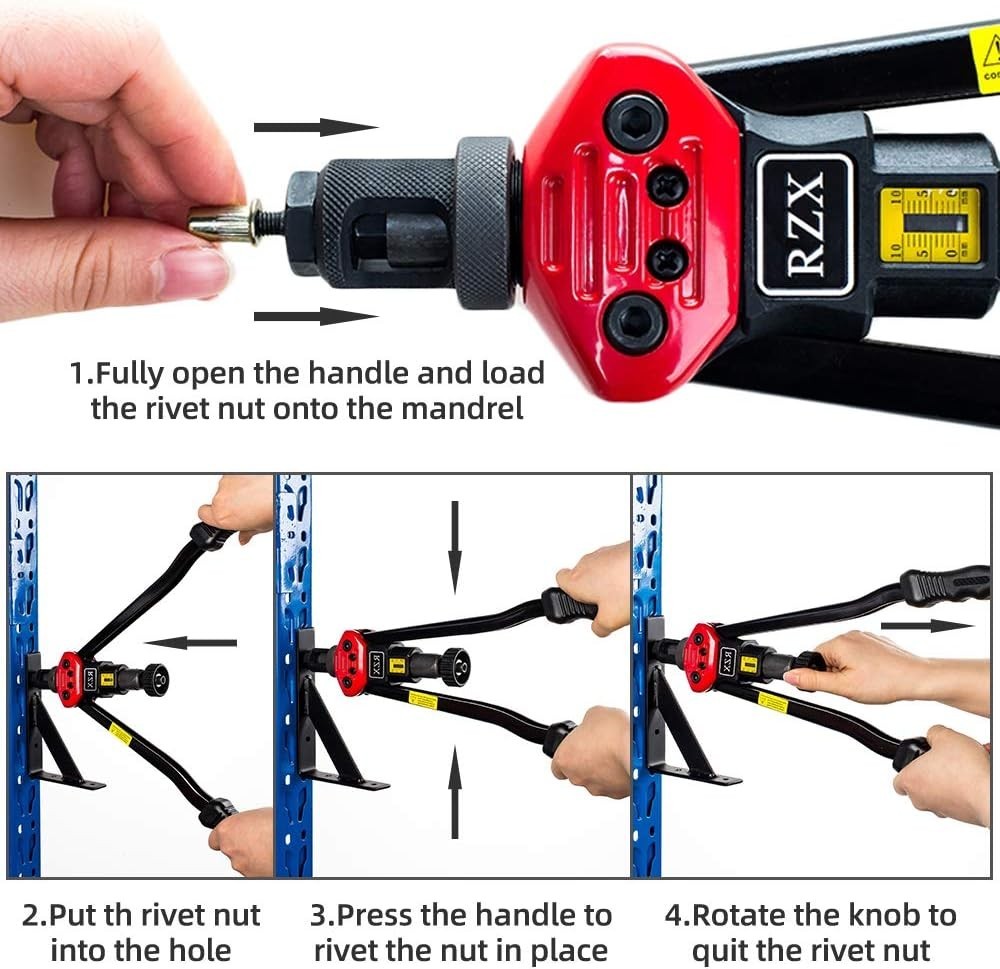 Rivet Nut Gun Kit Rivnut Setting Tools Nut Setter Tool Hand Blind Riveter 16"