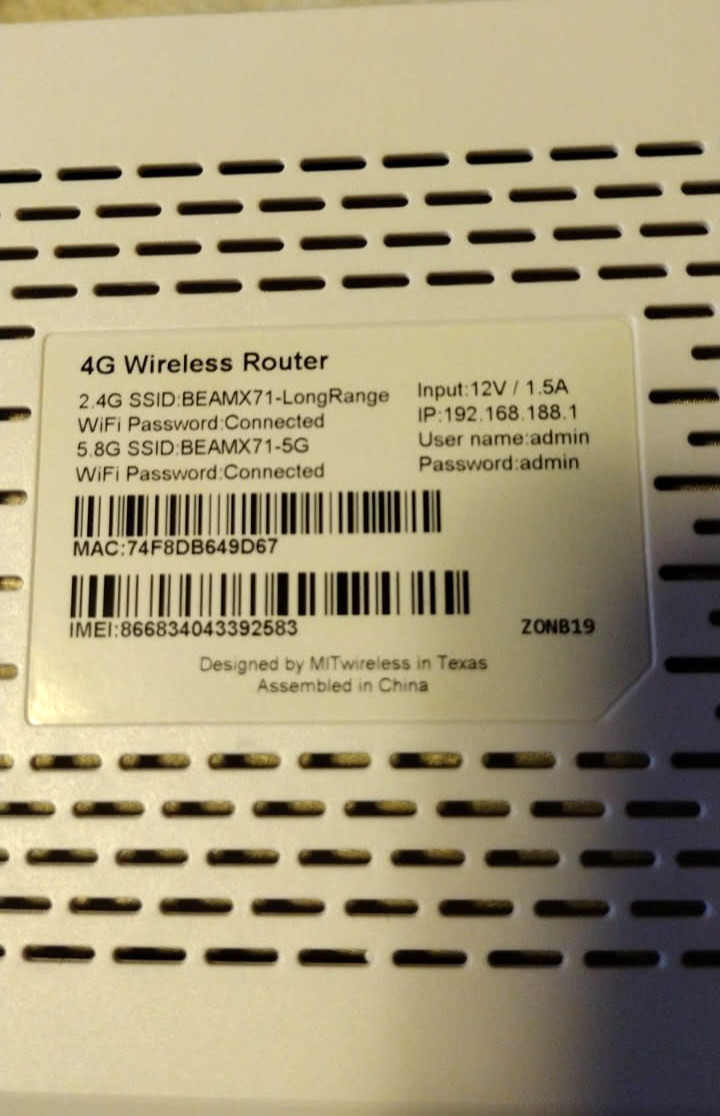 MIT Wireless Beam X-71 Long Range LTE / 4G / WAN Router NOB