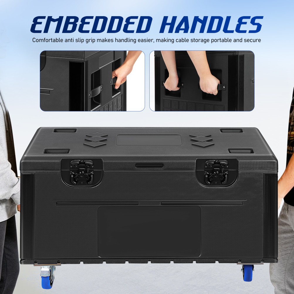 44"x22"x25" Cable Trunk Road Case with Wheels Professional Stackable Road Case