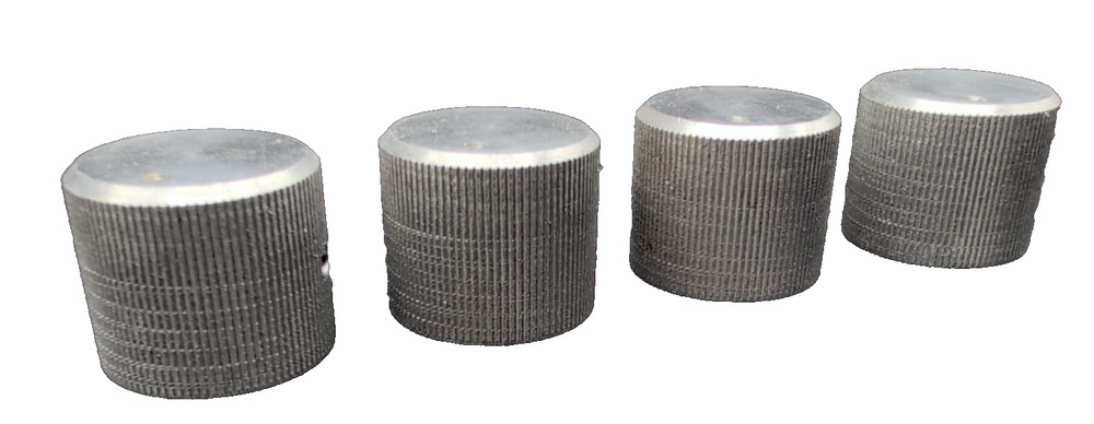 VINTAGE ALUMINUM STEREO CONTROL KNOBS (Qty 4)