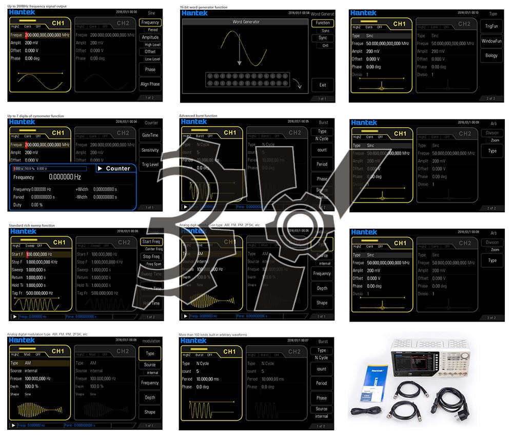 1x Hantek Arbitrary waveform Function generator HDG6202B New