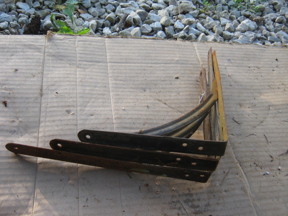 Assorted 3 pc Rustic Original Vintage Primitive Antique Shelving Bracket Support