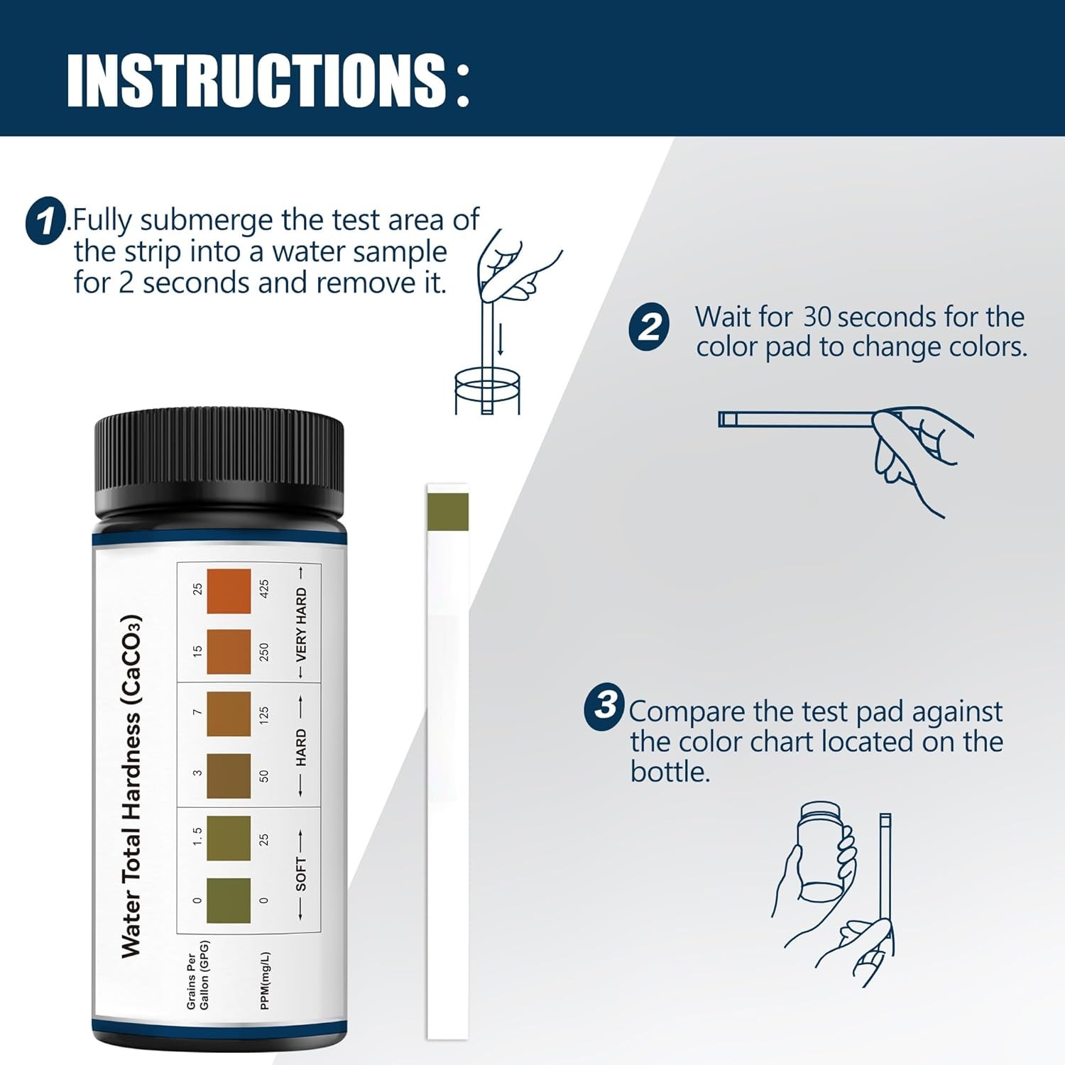 Water Hardness Test Kit-150 Strips Water Quality Testing for Drinking/Well Water