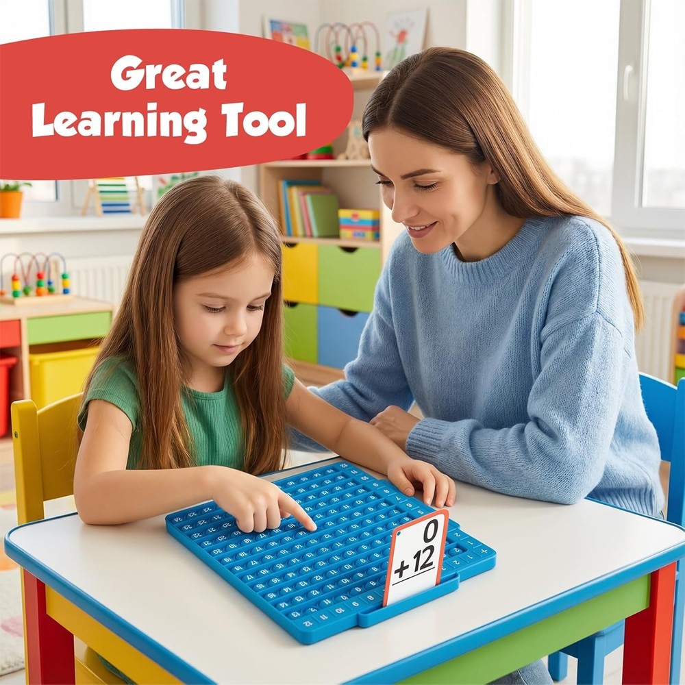 Math Flash Cards + Math Board, Multiplication Flash Card Times Table Chart, Math