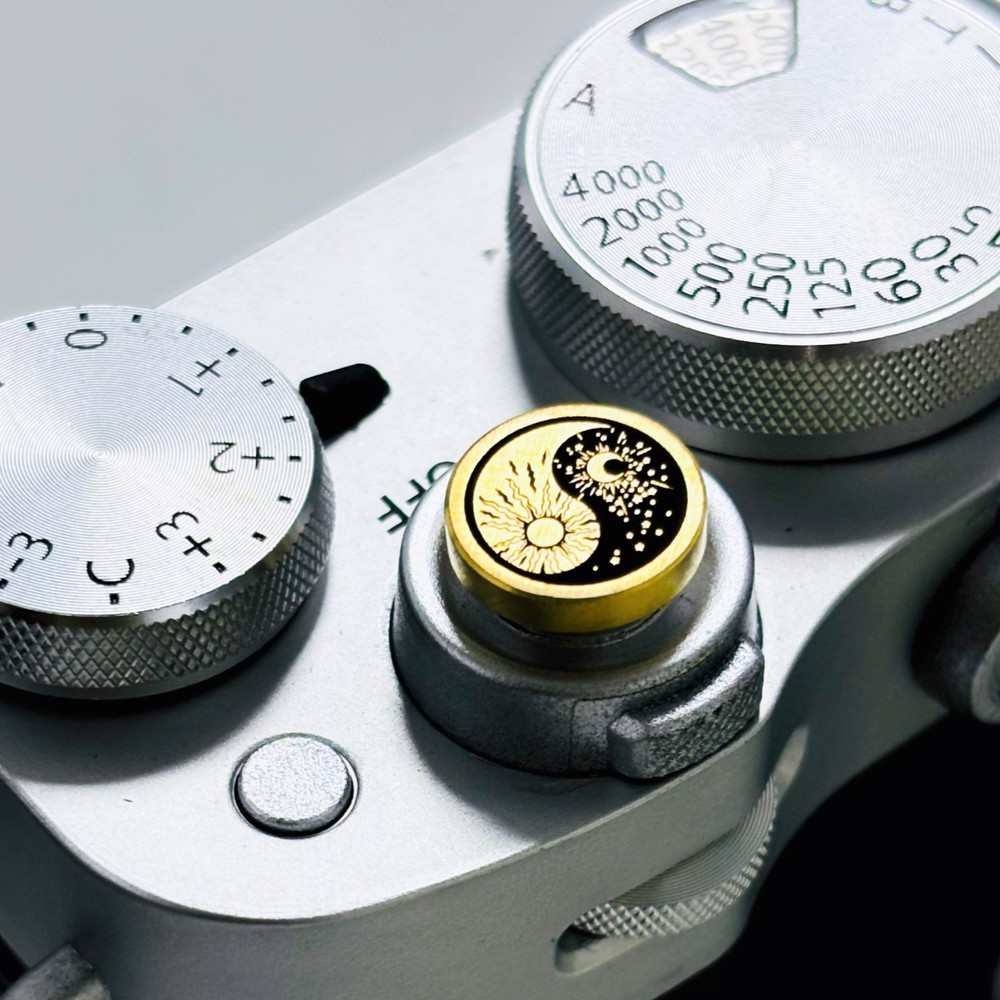 Sun & Moon Camera soft release button - brass strew shutter button universal fit
