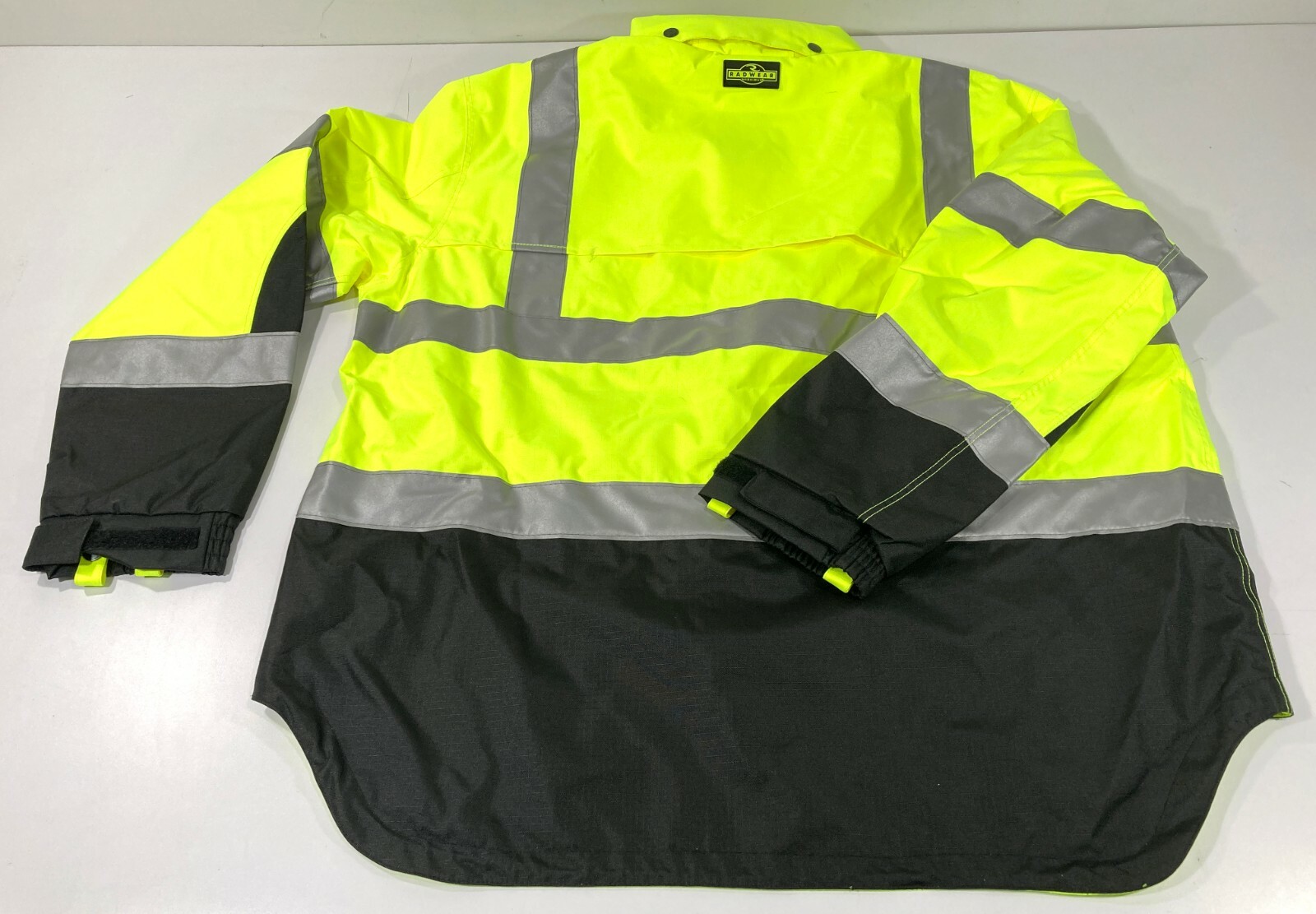 RADIANS RW32-3Z1Y RADWEAR CLASS 3 HEAVY DUTY RIP STOP HI VIS RAIN JACKET COAT LG