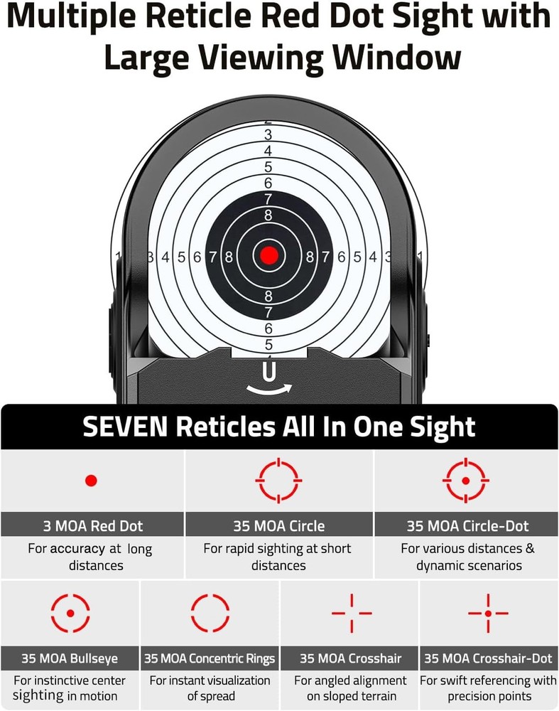 CVLIFE Wolf Covert 7 reticle red dot sight
