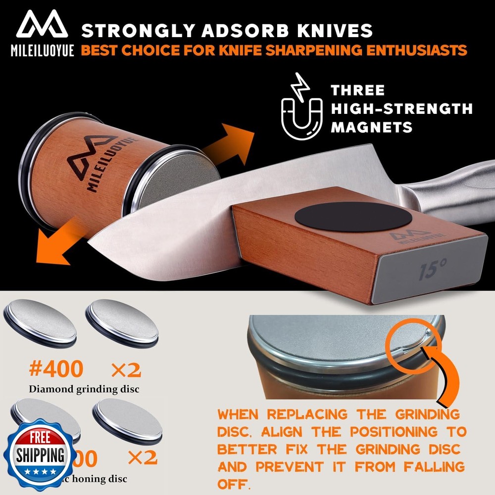 Knife Sharpener Tool Rolling Knife Sharpener Kit, Ceramic Disc Sh