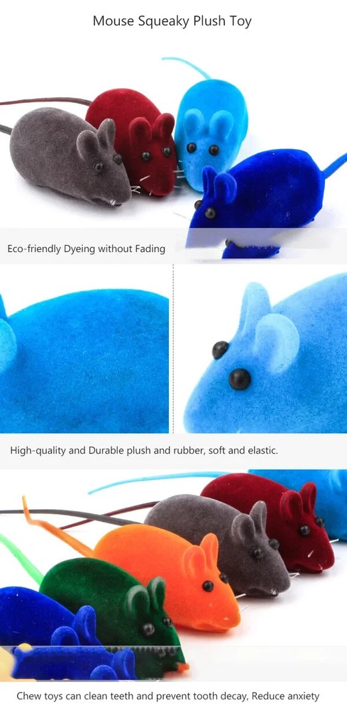 Rubber Rascal Squeaky Mouse Cat Toy