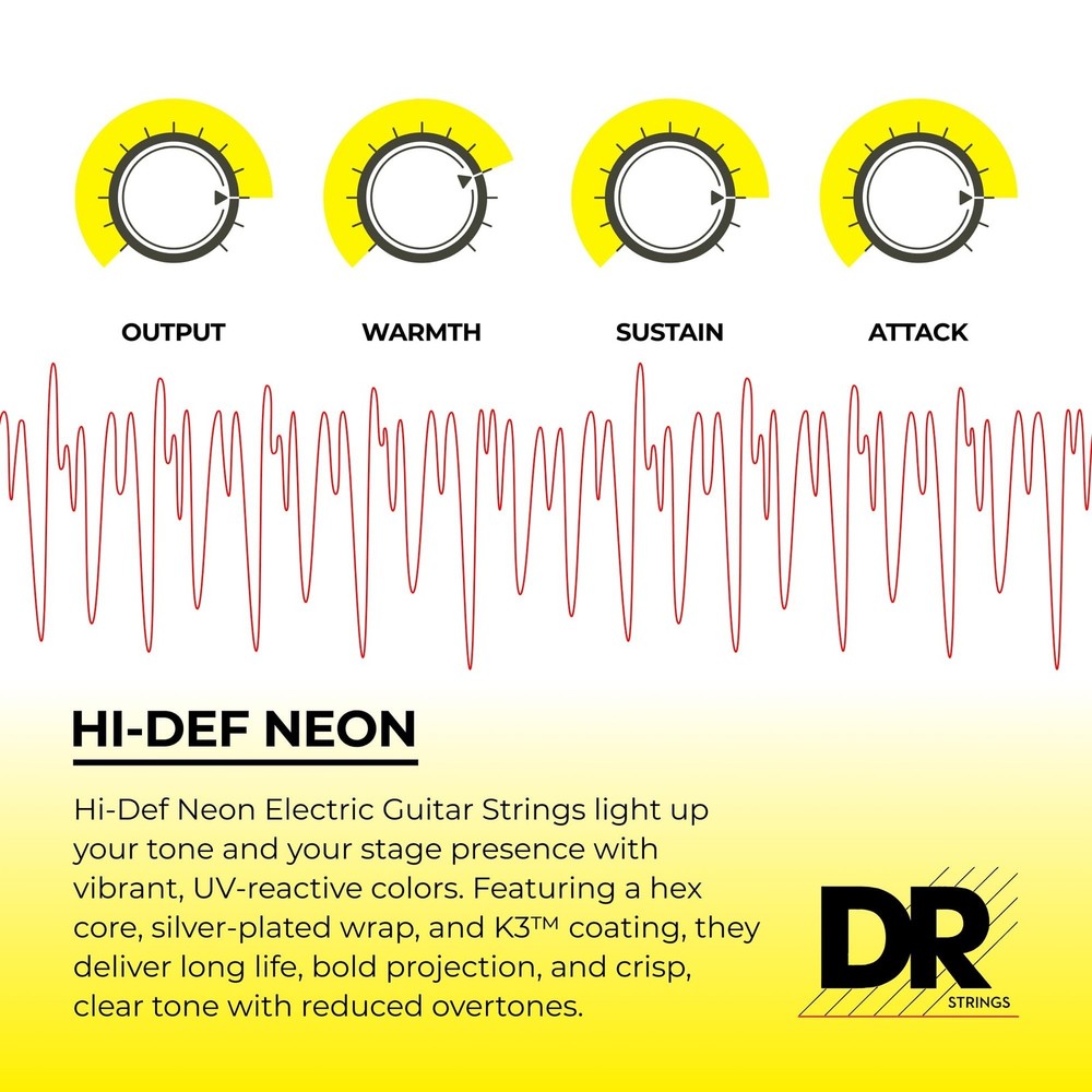 DR Strings HI-DEF NEON Electric Guitar Strings (NMCE-9)