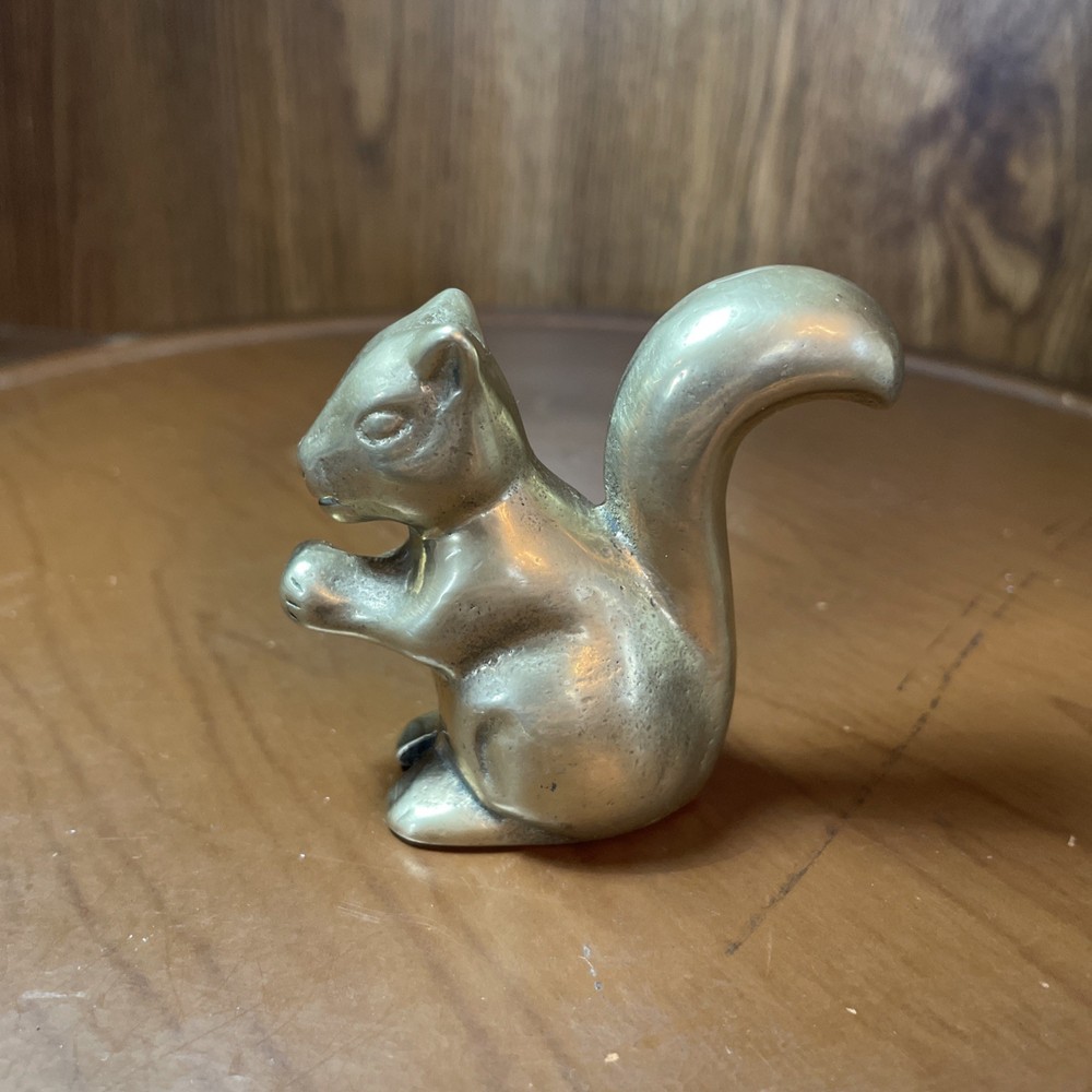 Brass Squirrel Paper Weight 2.5” Tall