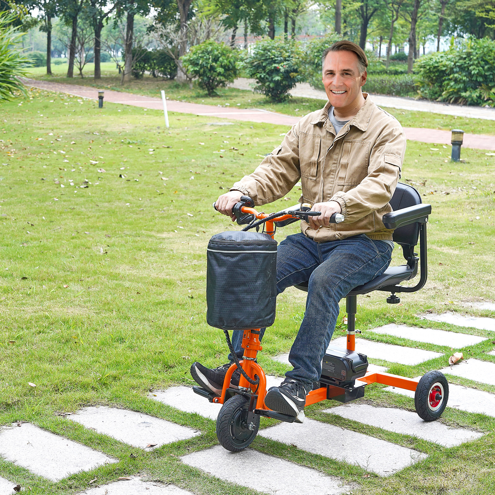 Portable 3 Wheel Mobility Scooter for Seniors 12 Mile Range Max 330LBS