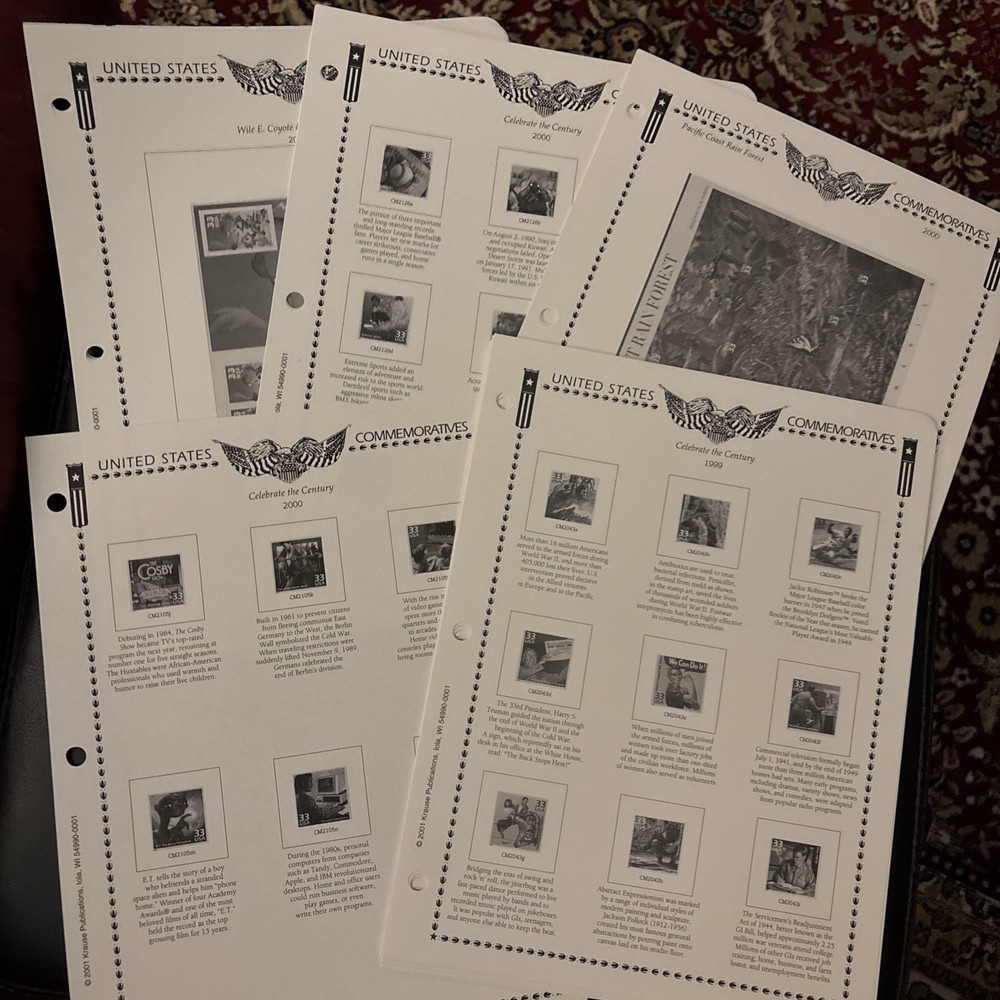 Minkus Album Pages - 2000 Supplement- US Commemoratives 30 Pages