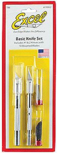 Excel Basic Hobby Craft Knife Set - Hobby and Plastic Model Cutting Tool