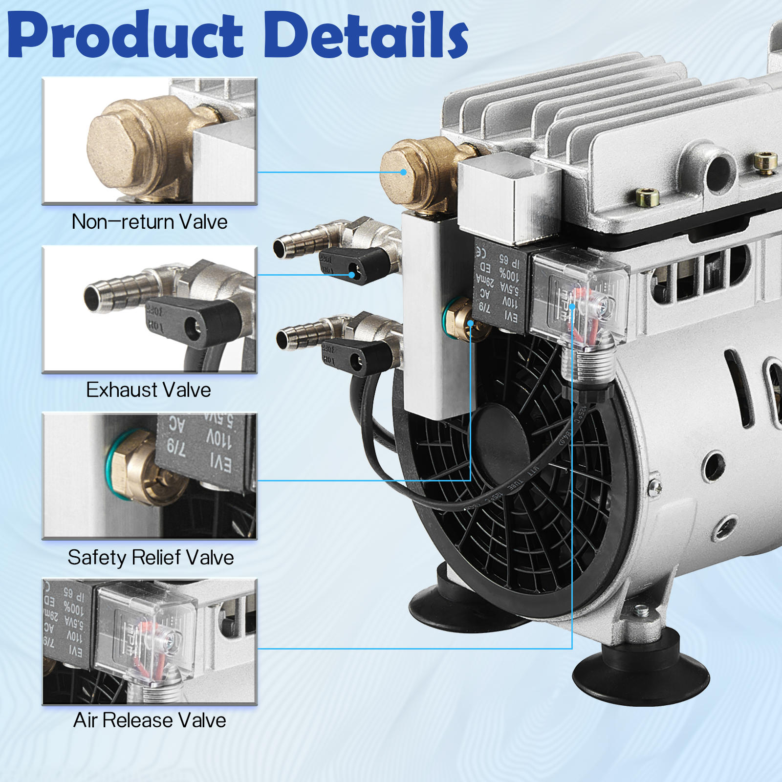 3/4HP Lake Pond Aerator Pump Lake Pond Aeration System 550W 3 Acre w/ timer