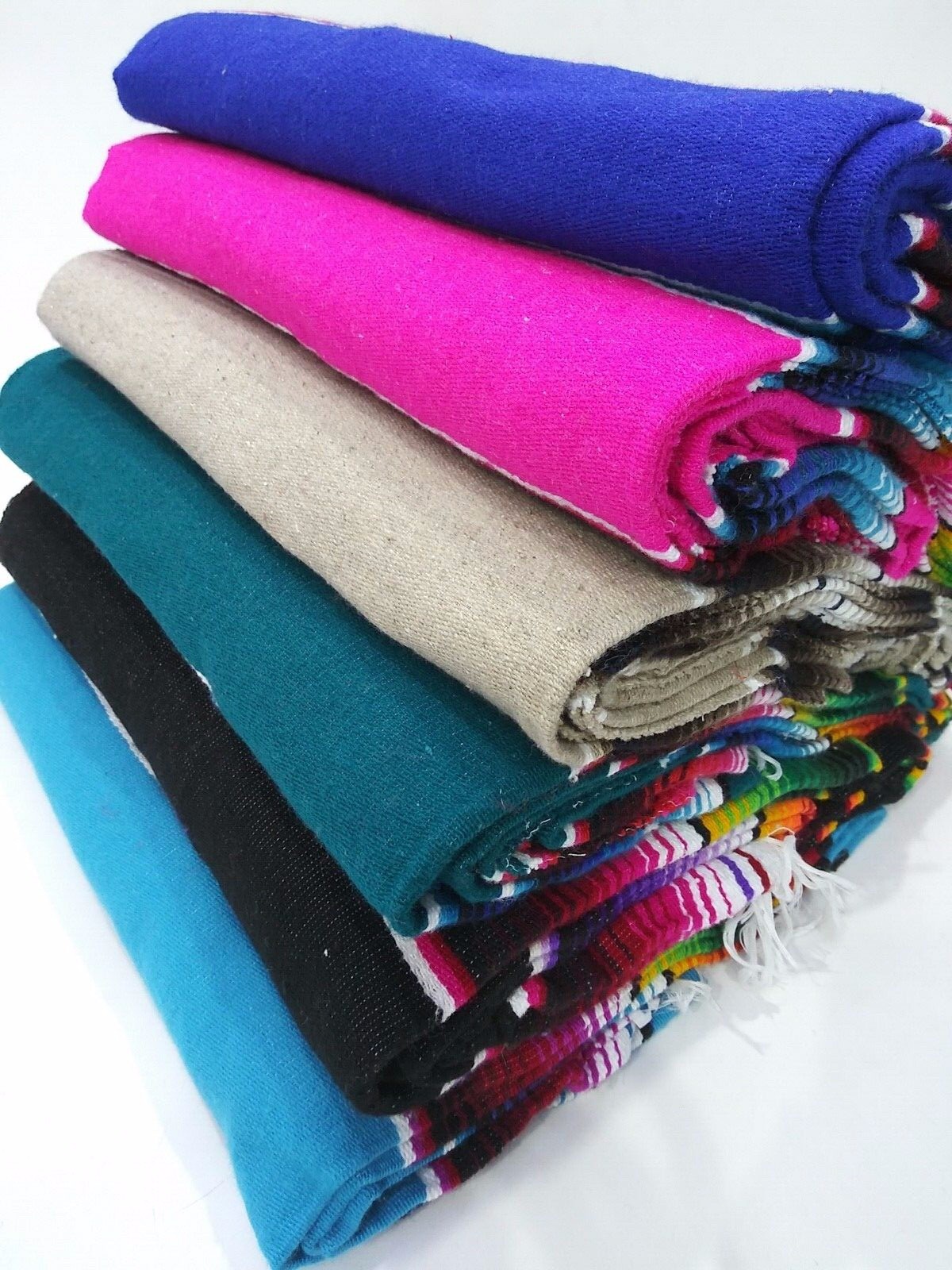 Artisan Falsa Mexican Blanket Saltillo Serape Yoga Throw Made in Mexico X-Large