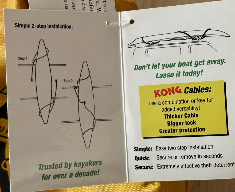 Lasso Kayak Security Cable Kong