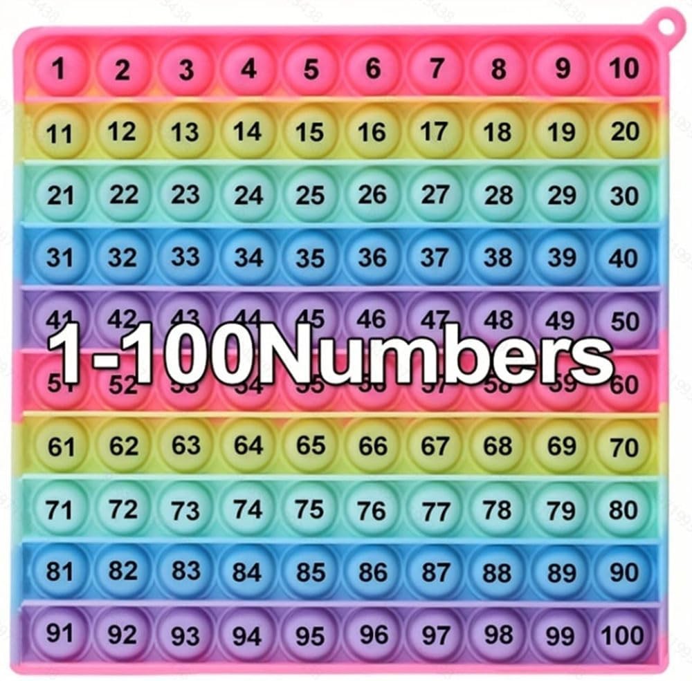 Multiplication Table Hundred Board Math Game P0PP Toy 100 Bubbles, Exercise...