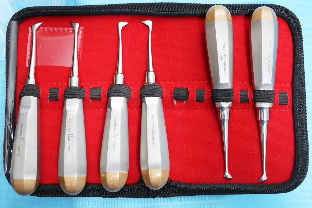 GERMAN 6 EA CRYER LEFT RIGHT DENTAL TOOTH EXTRACTING ELEVATOR SMALL LARGE MEDIUM