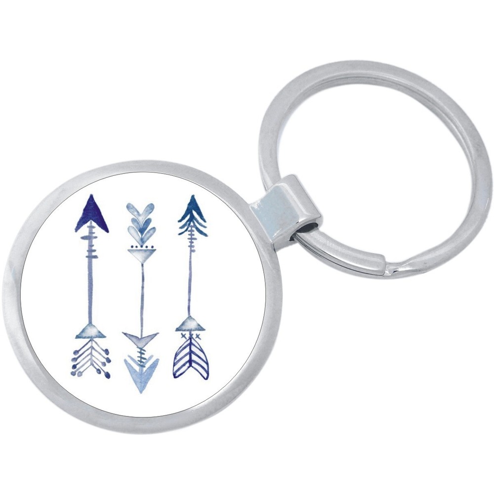 Blue Arrows Keychain - Includes 1.25 Inch Loop for Keys or Backpack