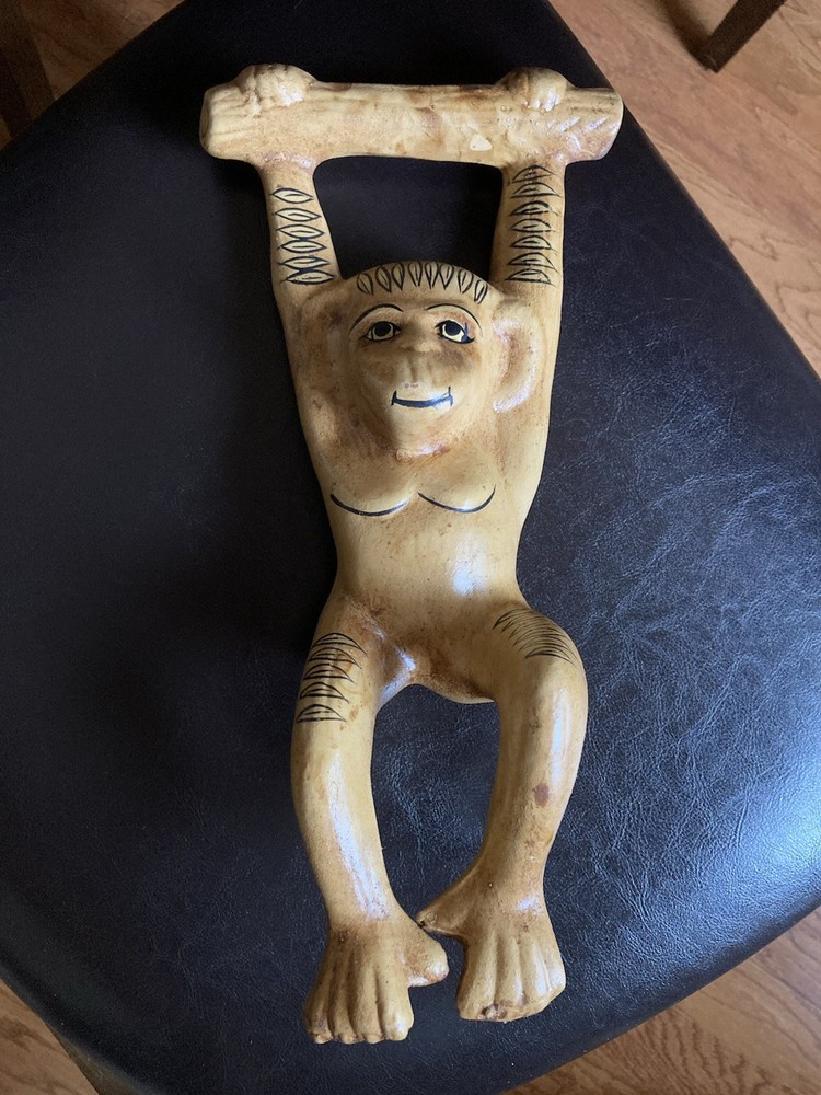 Vintage Ceramic Monkey Wall Decor MCM 13” UNIQUE!!