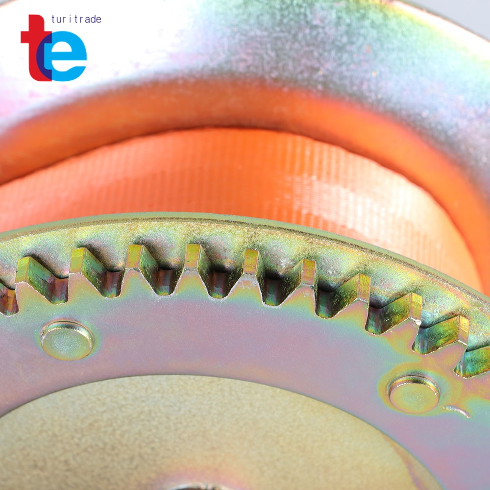 3500LBS Red Hand Winch Hand Crank 2 Gear Red Strap ATV Trailer Boat