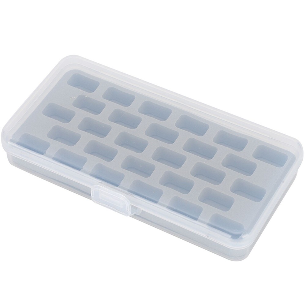 28 Slots Empty Spools Box Plastic Thread Storage Cover Bobbin Organizer