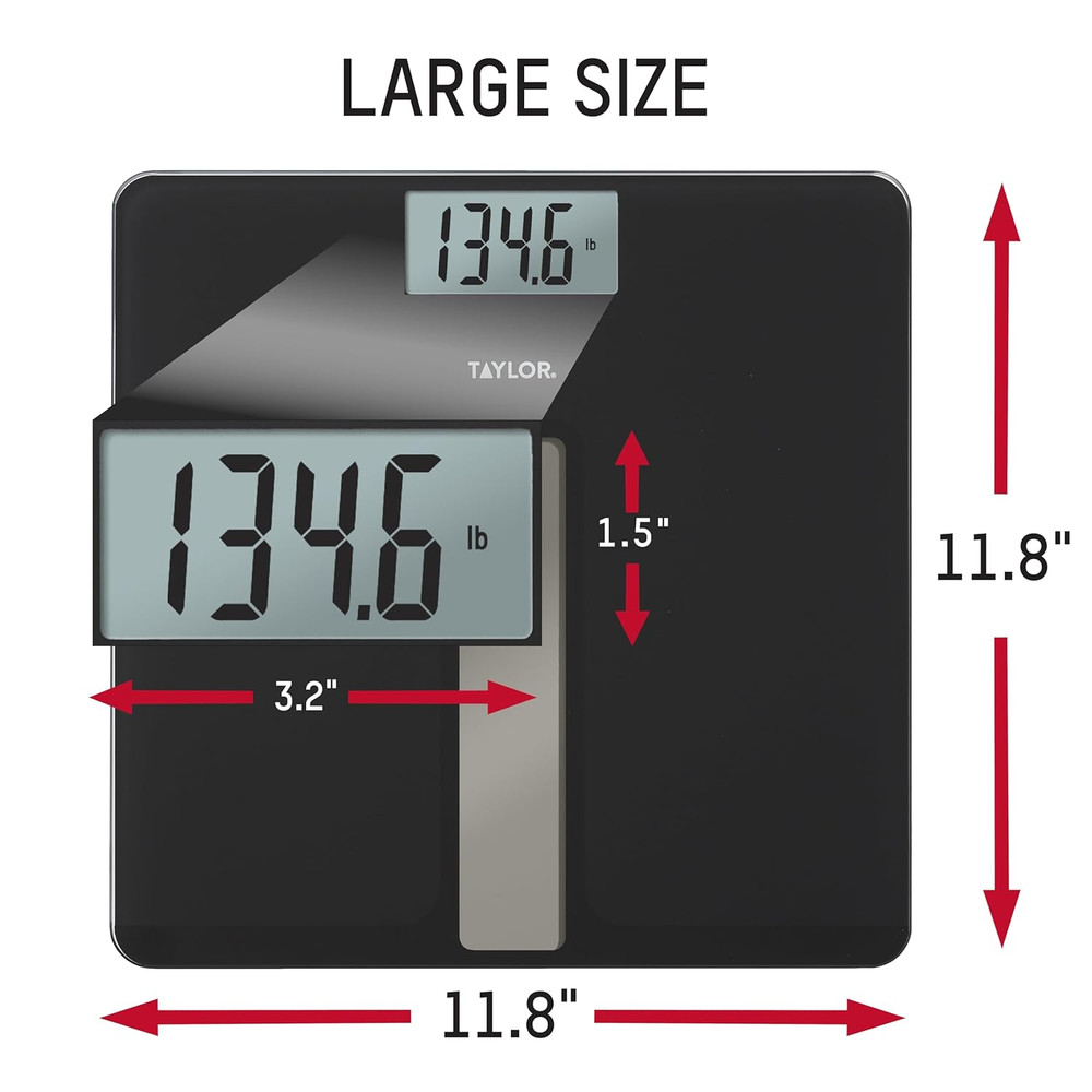 Taylor Light Powered Digital Bath Scale, Large and Durable Platform, Light Power