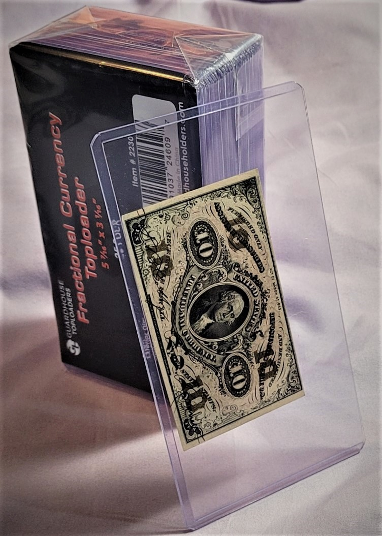 5 GUARDHOUSE FRACTIONAL CURRENCY RIGID TOPLOADERS 2 7/8" x 5 7/16" 12 mil THICK