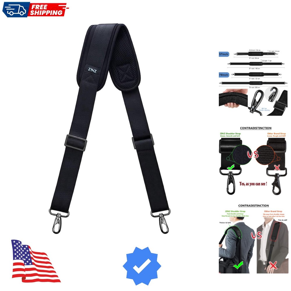 Bag Shoulder Strap, Padded Adjustable Shoulder Strap Replacement