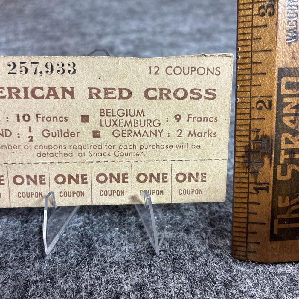 WWII American Red Cross Coupon Book France Germany Belgium Wartime