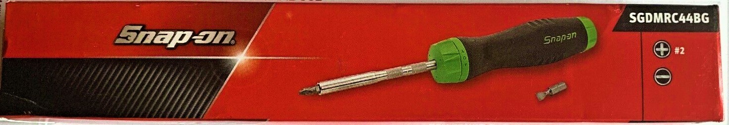 NEW Snap-on GREEN Ratcheting Screwdriver SGDMRC44BG *GREEN SOFT HANDLE* NIB!