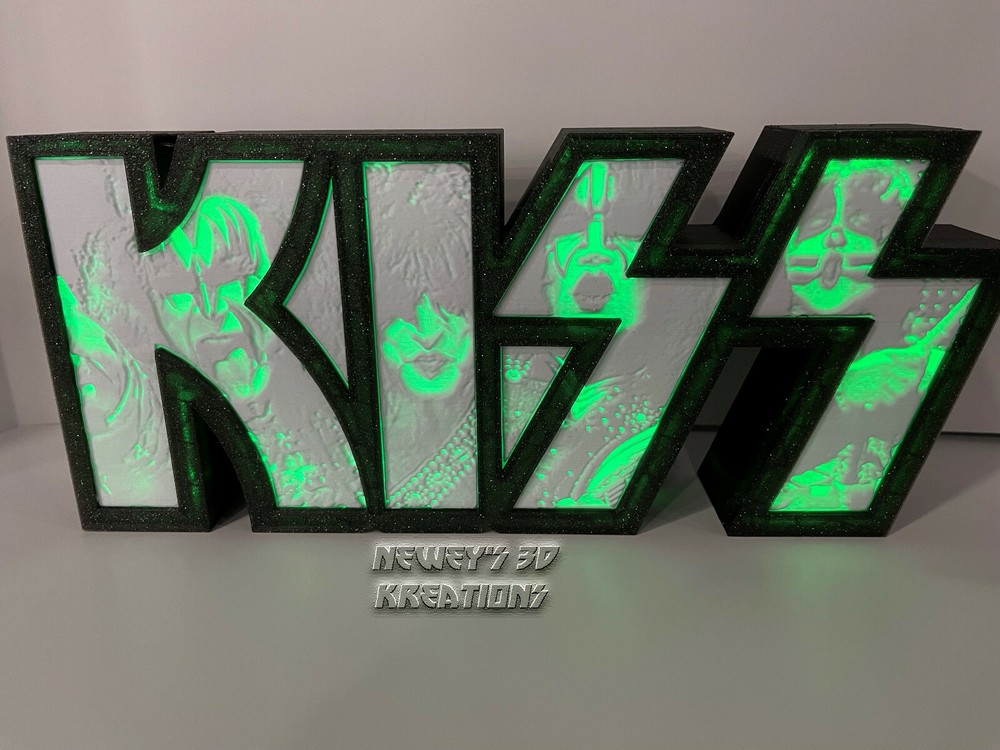 KISS Light Box - v2, Litho, Current Band Members w/ LED lights and built in mic
