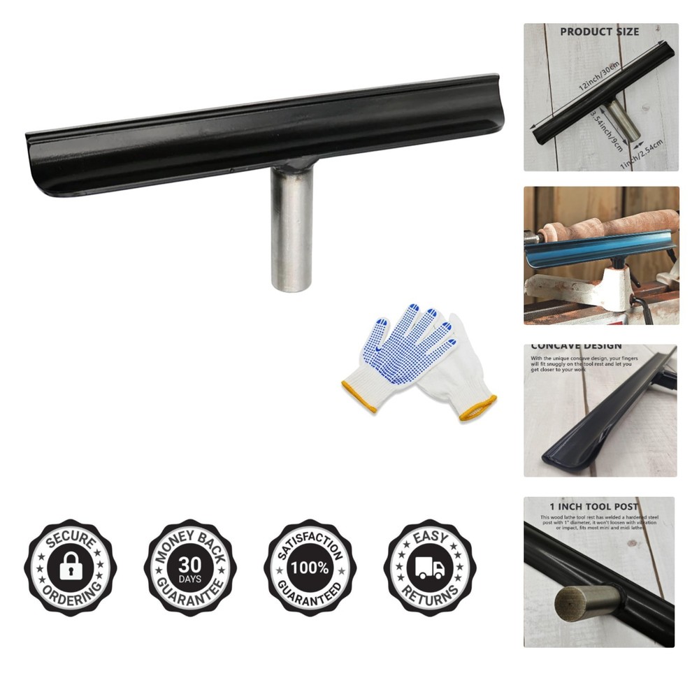Durable 1-Inch Post Lathe Tool Rest - Concave Design for Enhanced Control