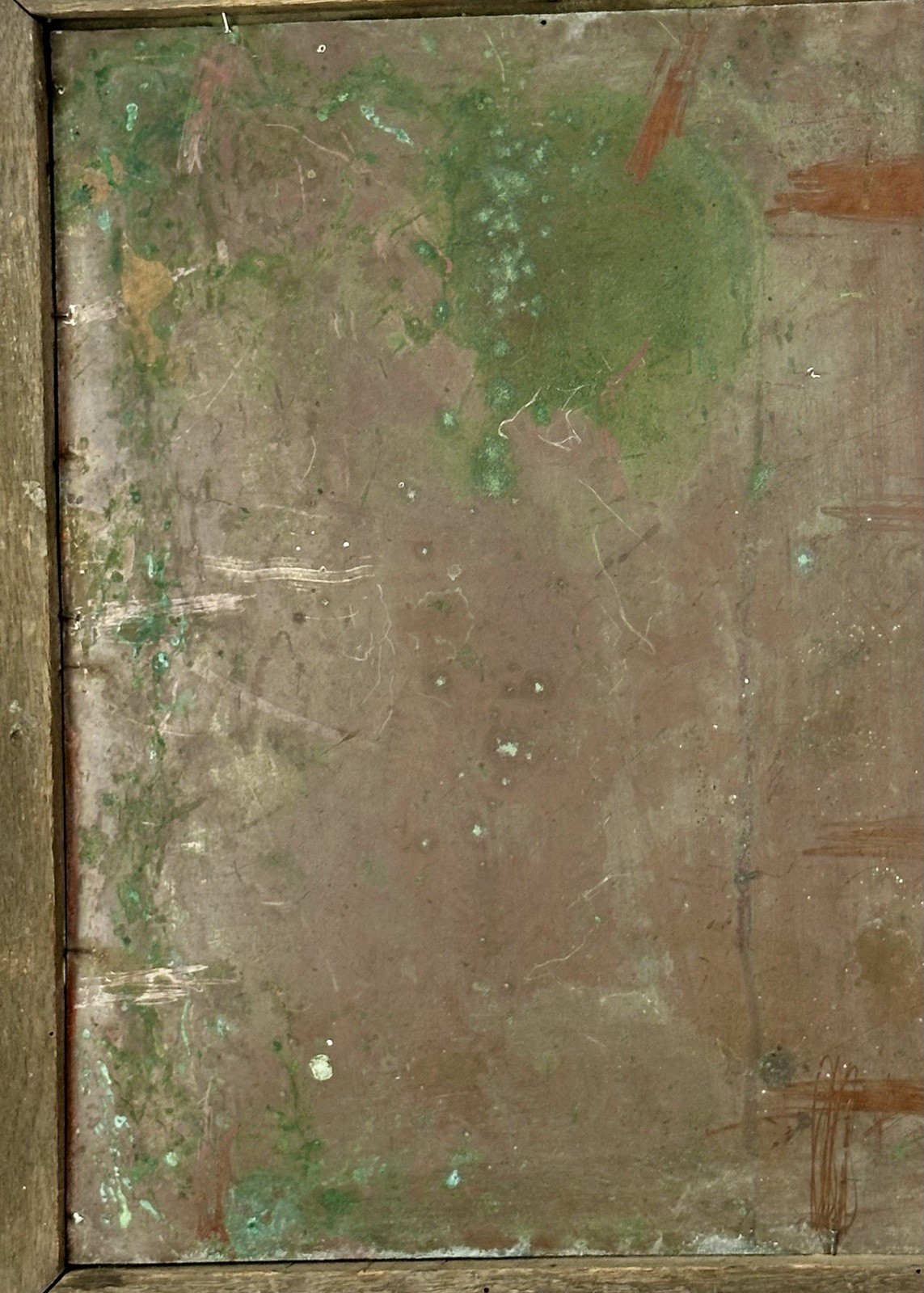 Antique (Late1800’s ) Oil Retablo on Copper , One of ‘14 Stages of The Cross’,