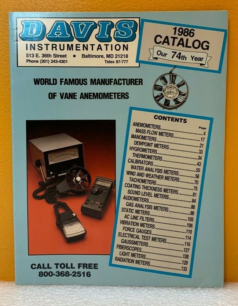 Davis Instrumentation 1986 Catalog.