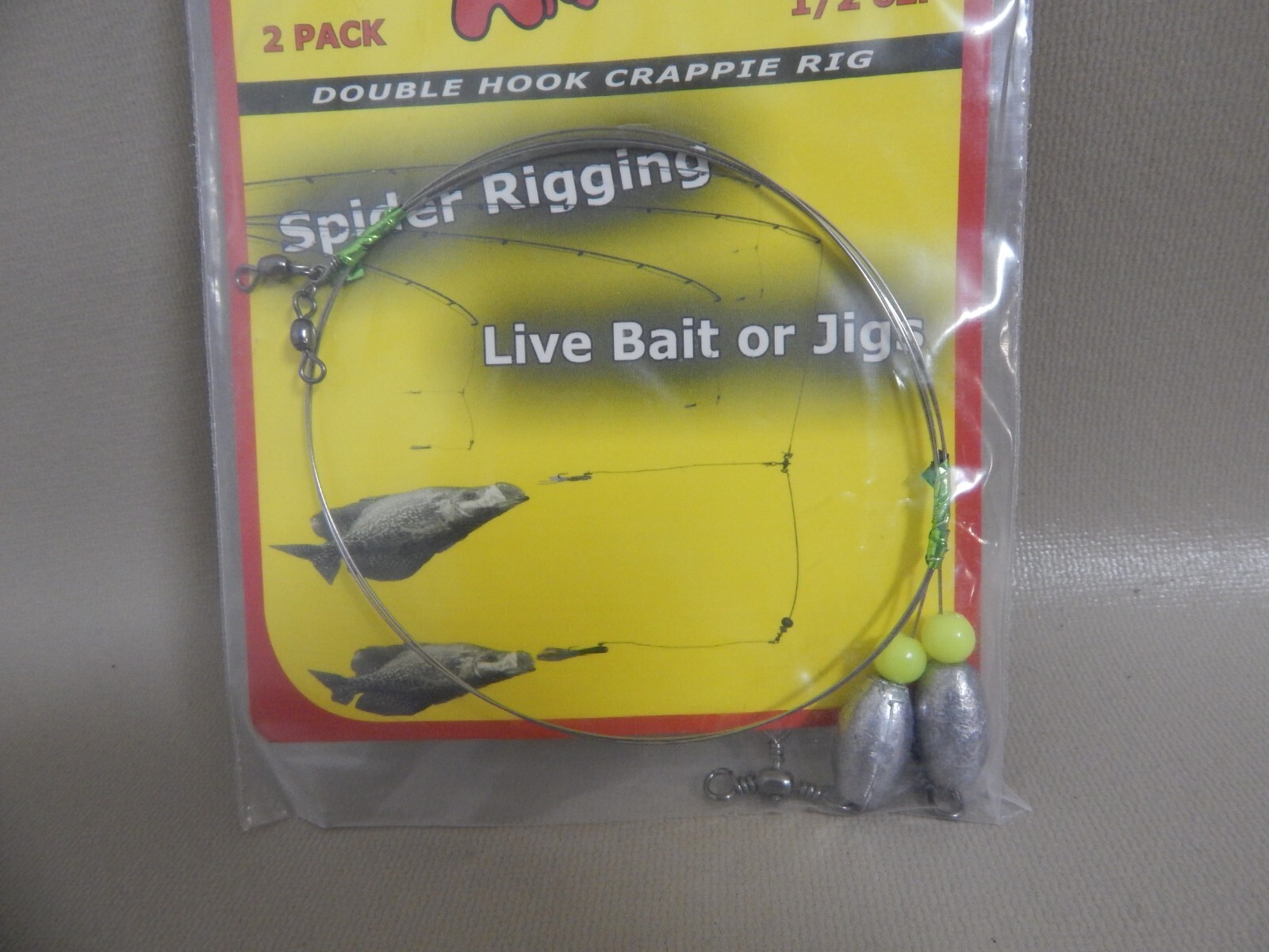 Lot of 3 ARKIE SPIDER RIGGING Double Hook Crappie Rig 1/2oz Troll Jigs Bait Lure
