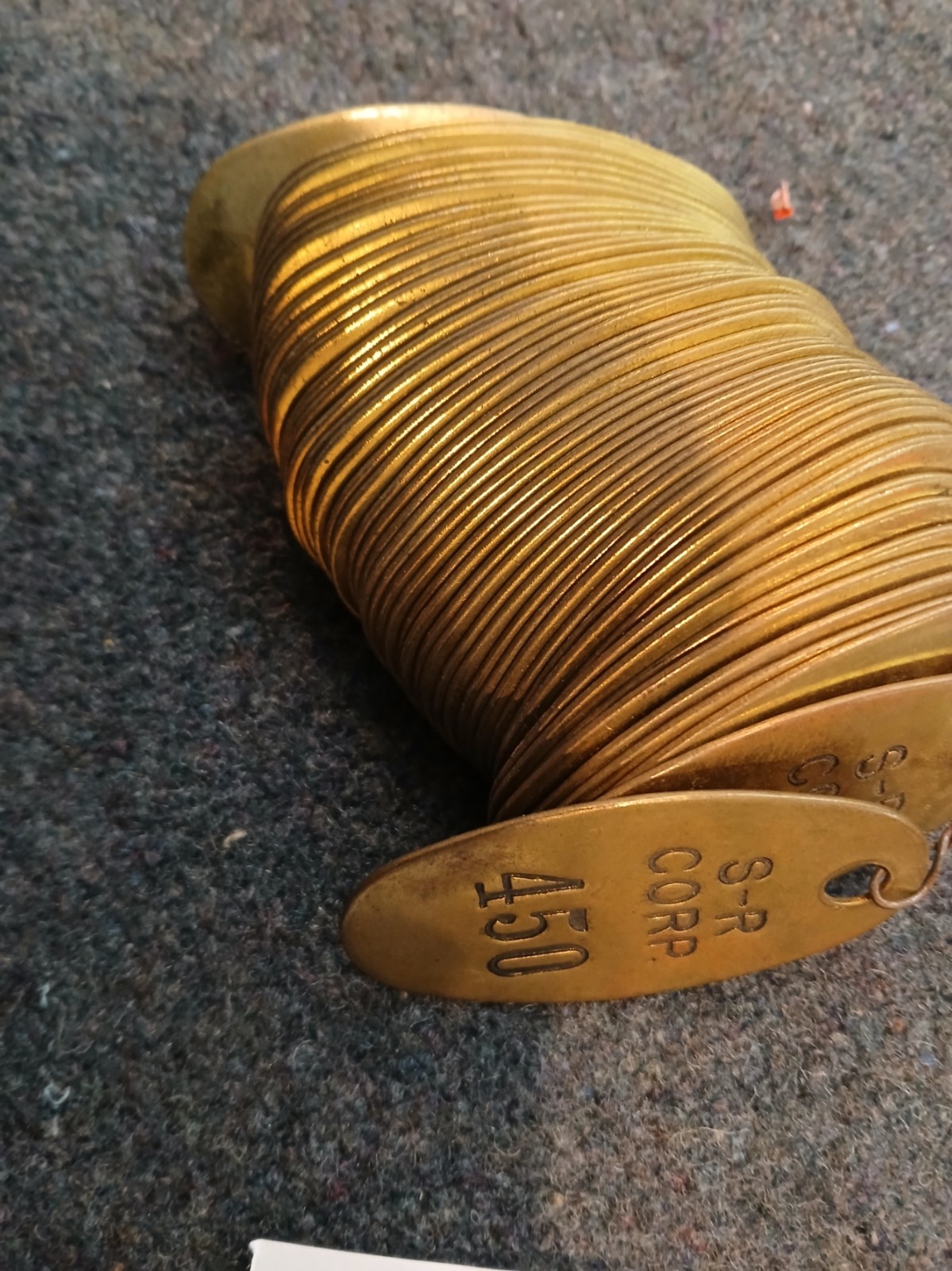 Stearn-RogersNumbered Brass Tags Stamped Consecutive Numbers 50Pack