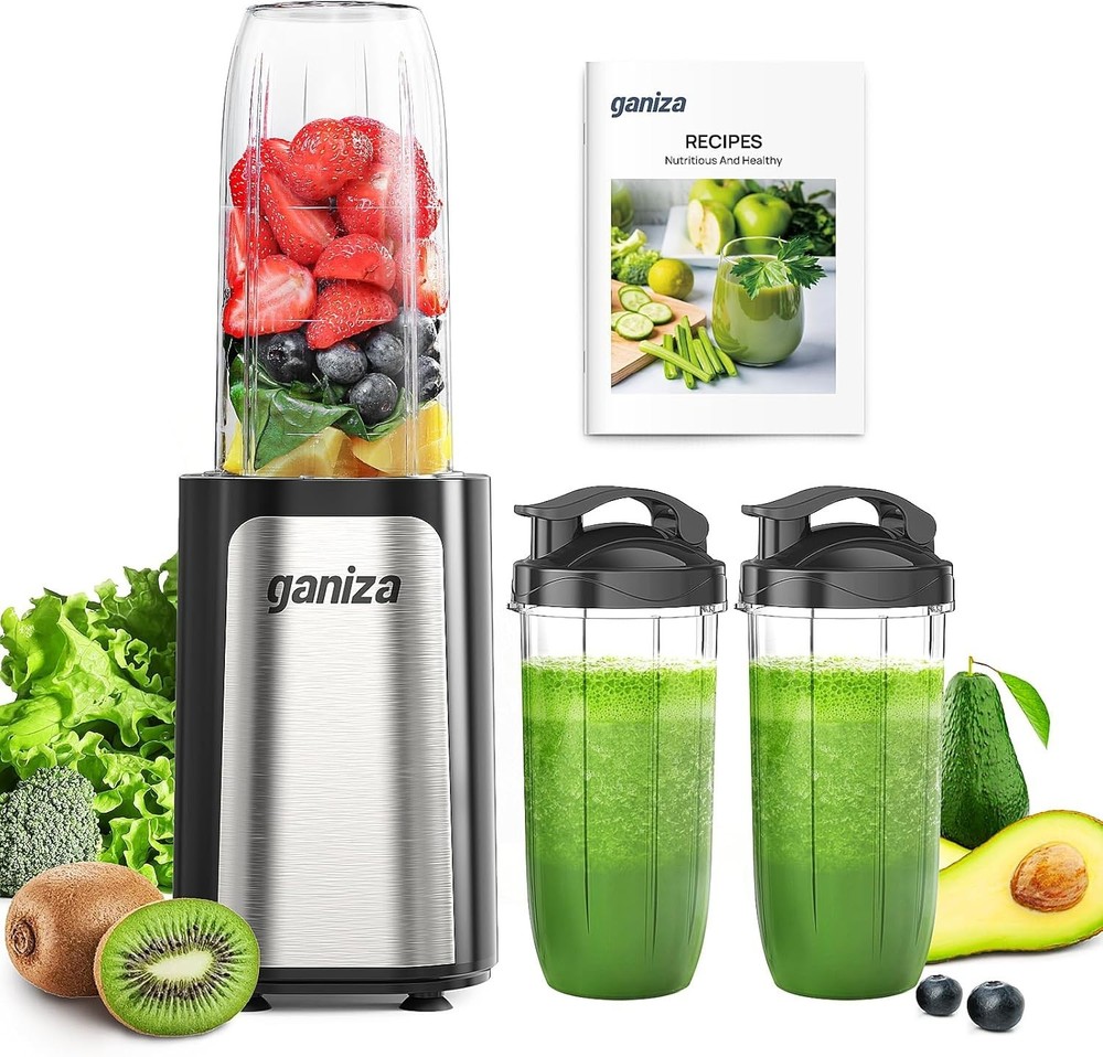 Compact 900W Personal Blender for Smoothies - Includes Nutritious Recipes