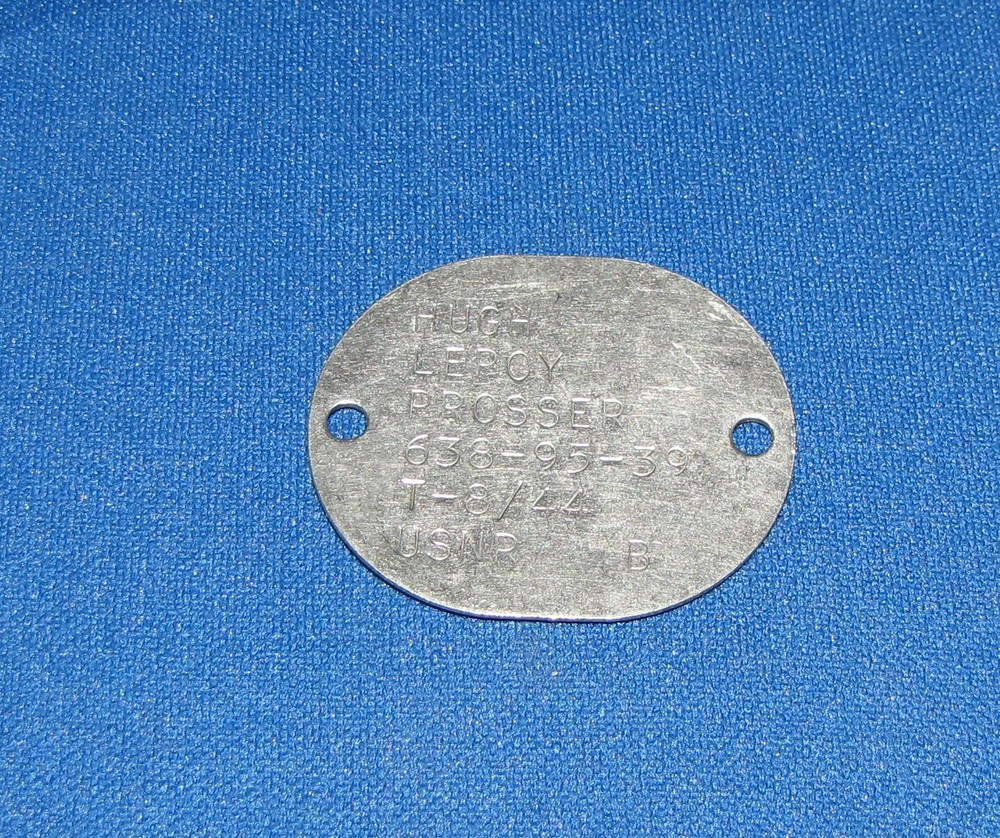 WWII USN Single Dog Tag, Minesweeper Crewman