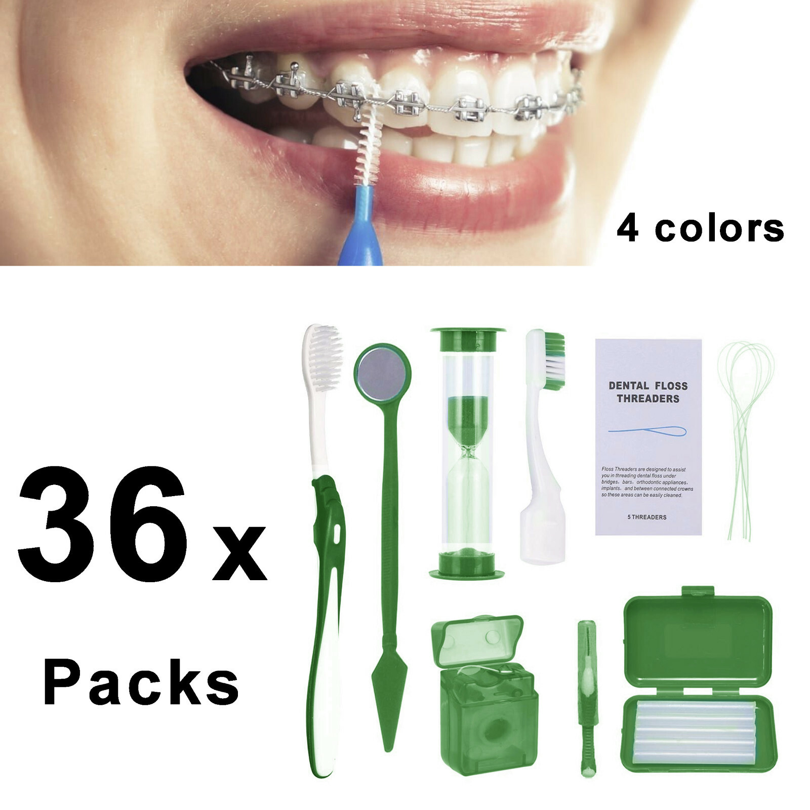 36Set Braces Cleaning Kit Portable Orthodontic Toothbrush Oral Care (8pc each)