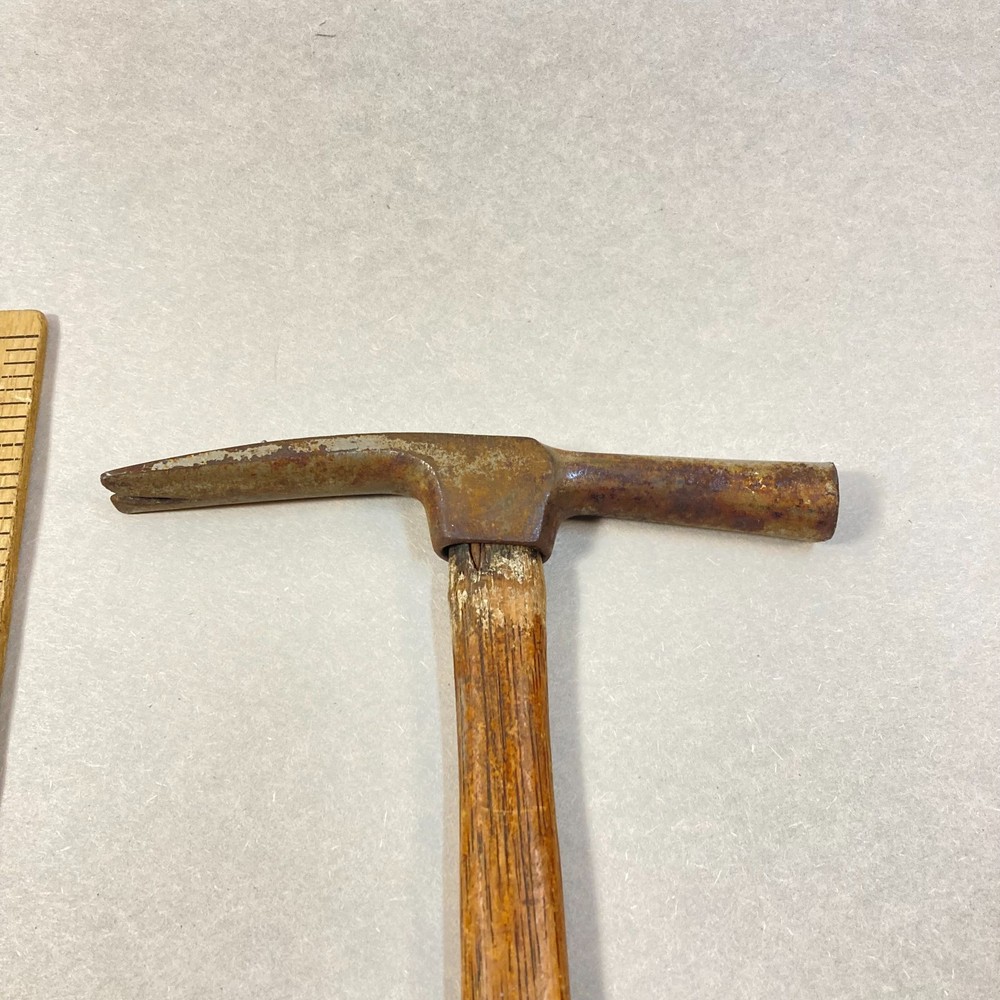 Vintage Hammer Pattern Maker Nail Puller 11" Wood Handle