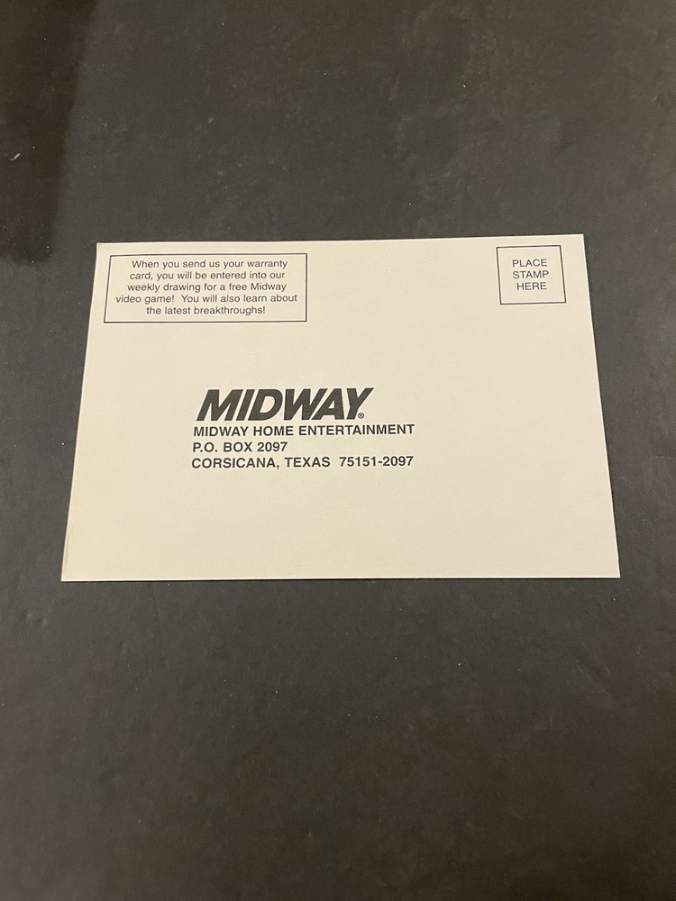 Nintendo midway registration card insert