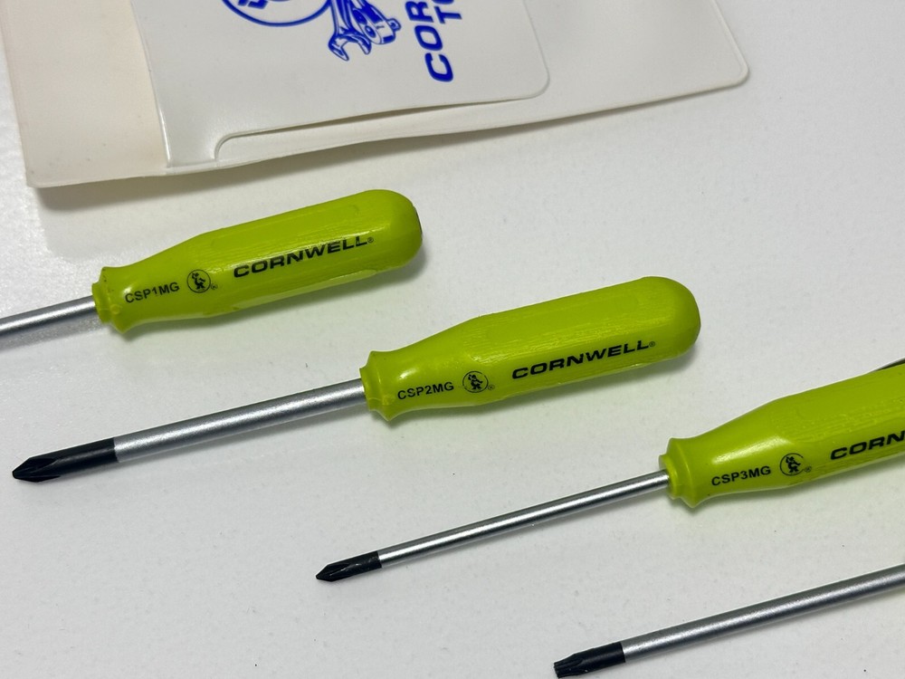 Cornwell Tools ELITE Green Hard Handle Pocket Screwdriver Set Phillips Flat Star