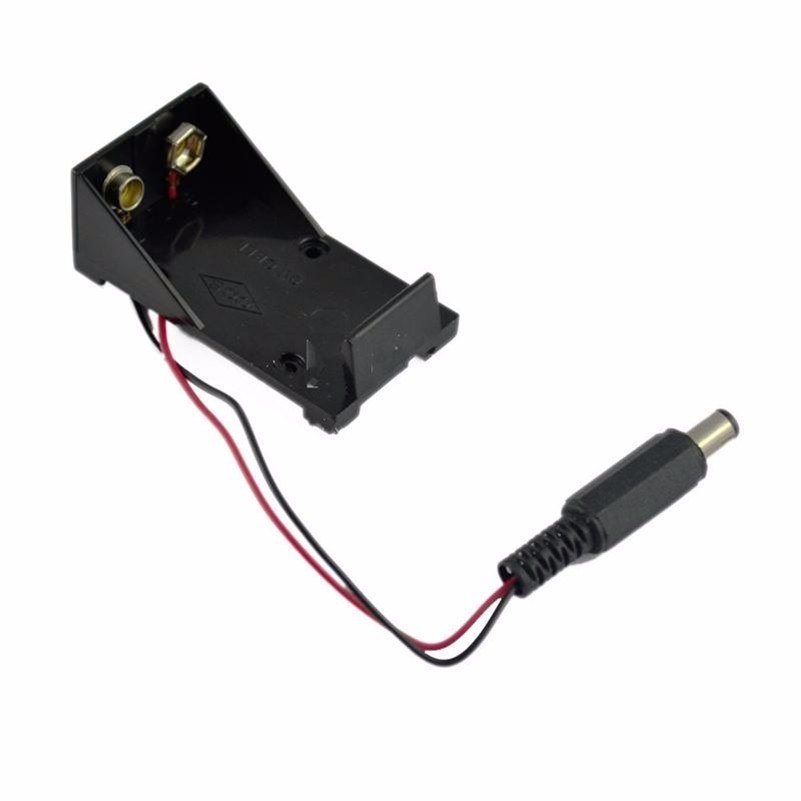 9V KEYES Plastic Battery Storage Box Case Holder Wire With Plug 5.5x2.1mm