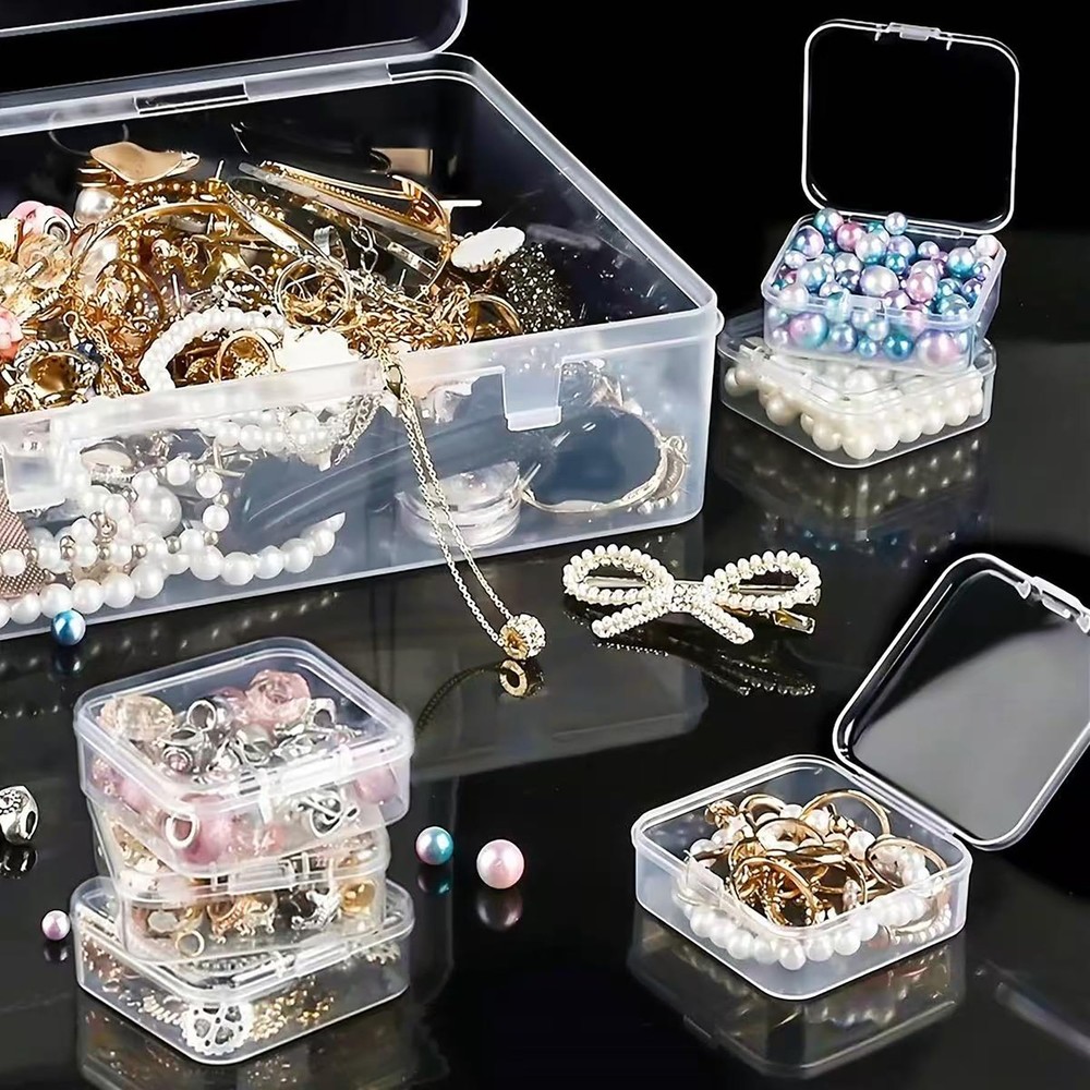 YYGMSS 30 Pcs Bead Storage Box Mini with Lids Plastic clear
