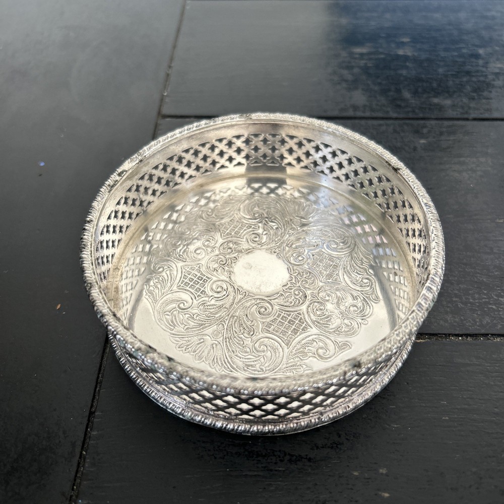 Waterford Silver Plated Wine Holder Made In Sheffield England 4.5"D W319