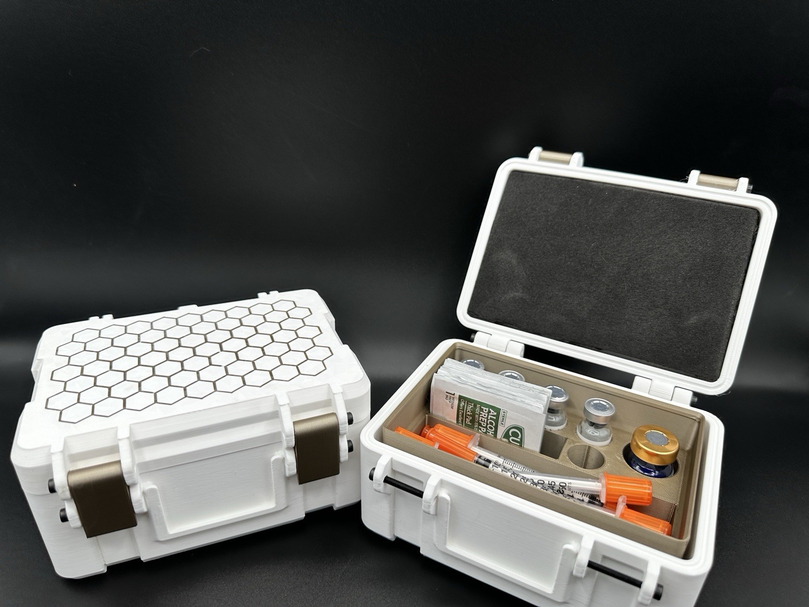 Peptide Storage Case, 3ml, 10ml and 30ml, Peptide organizer White Champagne