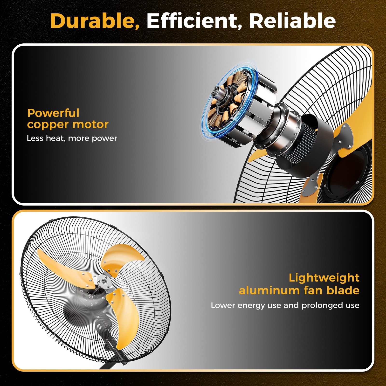 20 Inch Oscillating Wall Mount Fan 3-Speed Wired Remote Long Cord 2 Packs